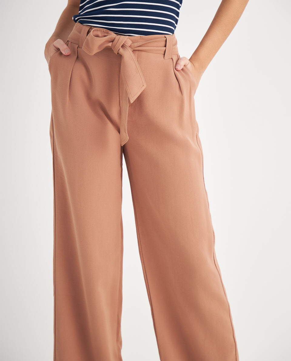 Pantalón de silueta recta para mujer - Cafe 34_439F023_CAF171321_5