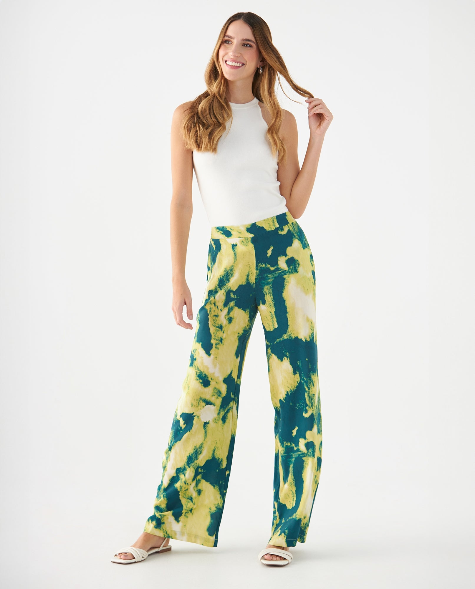 Pantalón con estampado overdye para mujer - Verde 34_439F032_VER194524_6