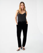 Pantalón tipo gamuza para mujer - Negro