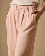 Pantalón Wide Leg Rosa con Pliegues Frontales - Rosa