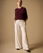 Pantalón Wide Leg con Cinturón - Blanco