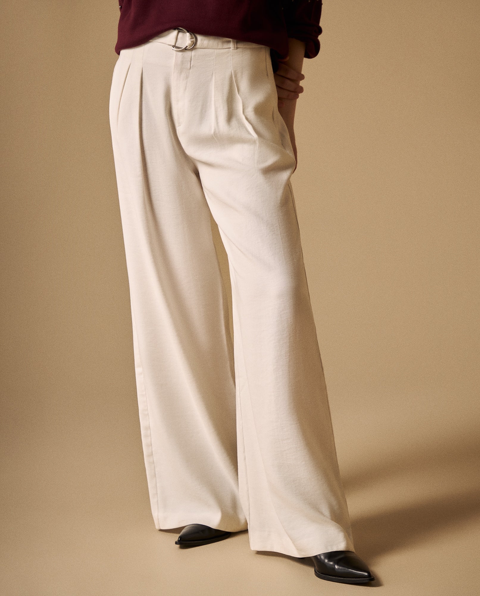 Pantalón Wide Leg con Cinturón - Blanco 34_439G018_BLA110601_3