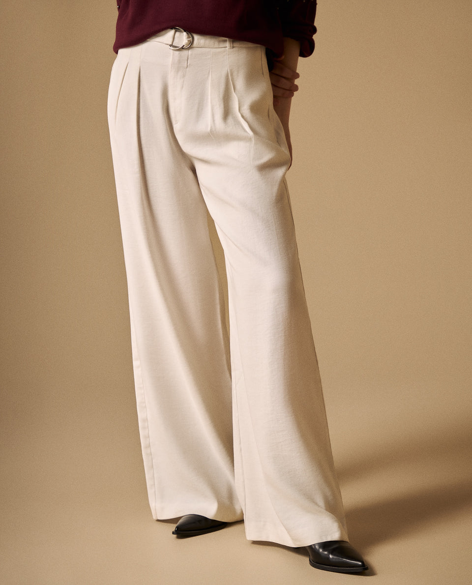 Pantalón Wide Leg con Cinturón - Blanco 34_439G018_BLA110601_3