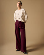 Pantalón Wide Leg con Cinturón - Rojo