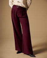 Pantalón Wide Leg con Cinturón - Rojo
