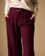 Pantalón Wide Leg con Cinturón - Rojo