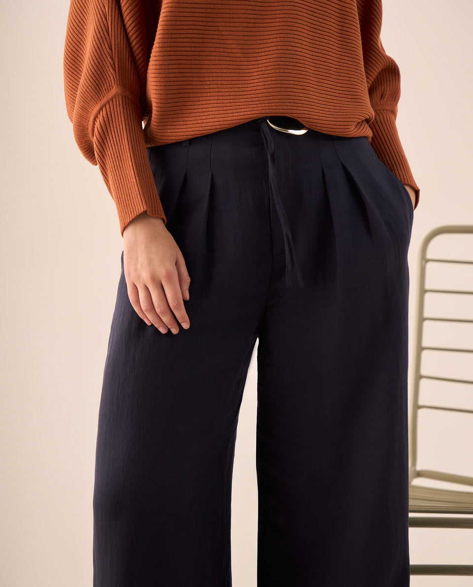 Pantalón Wide Leg Azul Marino Fluido - Azul 34_439G019_AZU193924_4