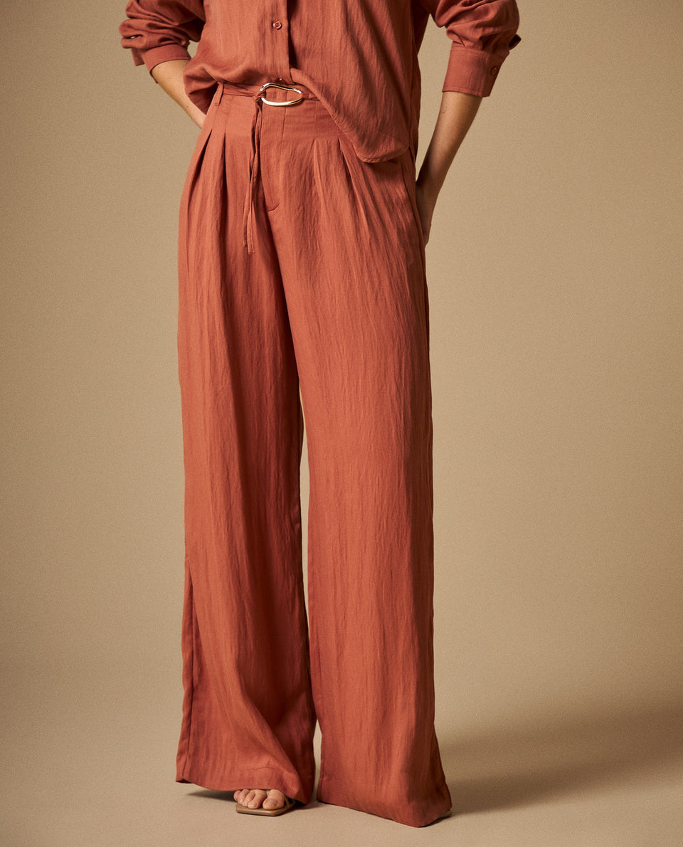 Pantalón Wide Leg Azul Marino Fluido - Naranja 34_439G019_NAR181433_3