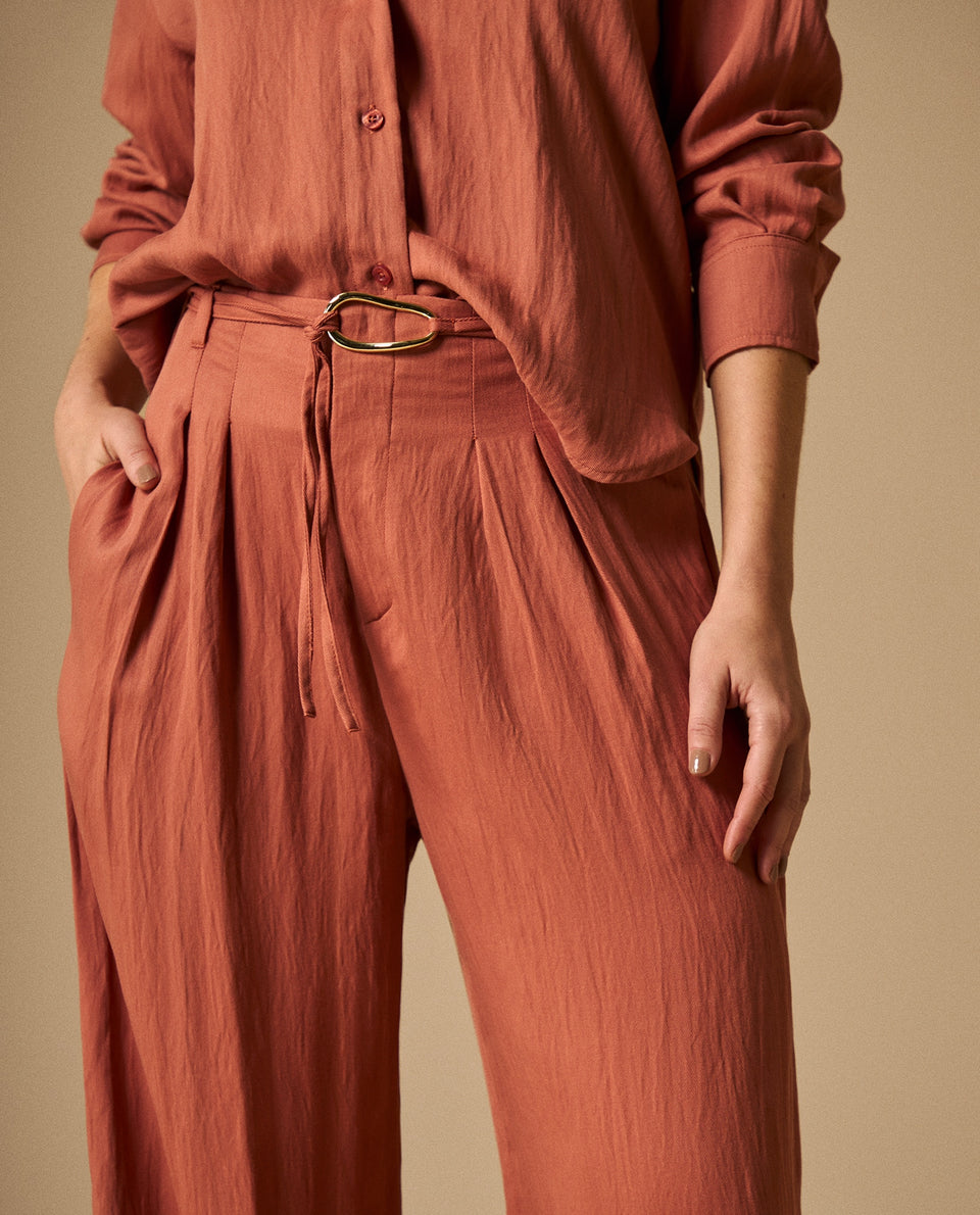 Pantalón Wide Leg Azul Marino Fluido - Naranja 34_439G019_NAR181433_4