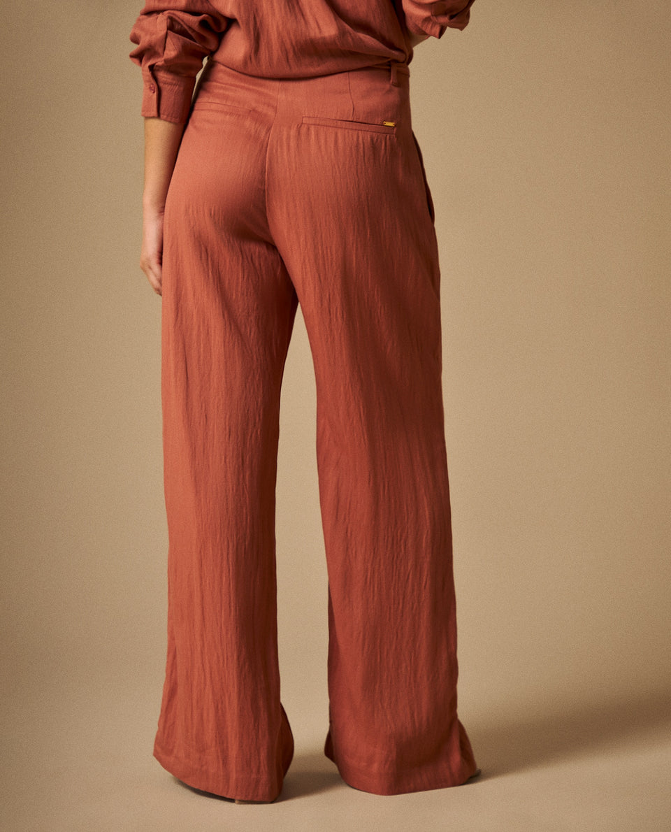 Pantalón Wide Leg Azul Marino Fluido - Naranja 34_439G019_NAR181433_5
