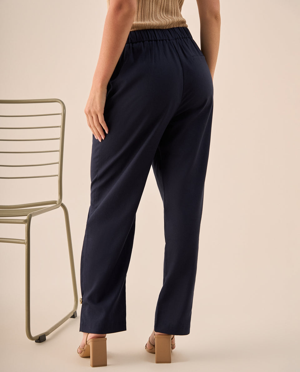 Pantalón Wide Leg Azul con Pliegues Frontales - Azul 34_439G211_AZU184432_6