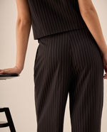 Pantalón Palazzo Negro Rayas Diplomáticas - Negro