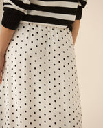 Falda midi de tela fluida para mujer - Blanco