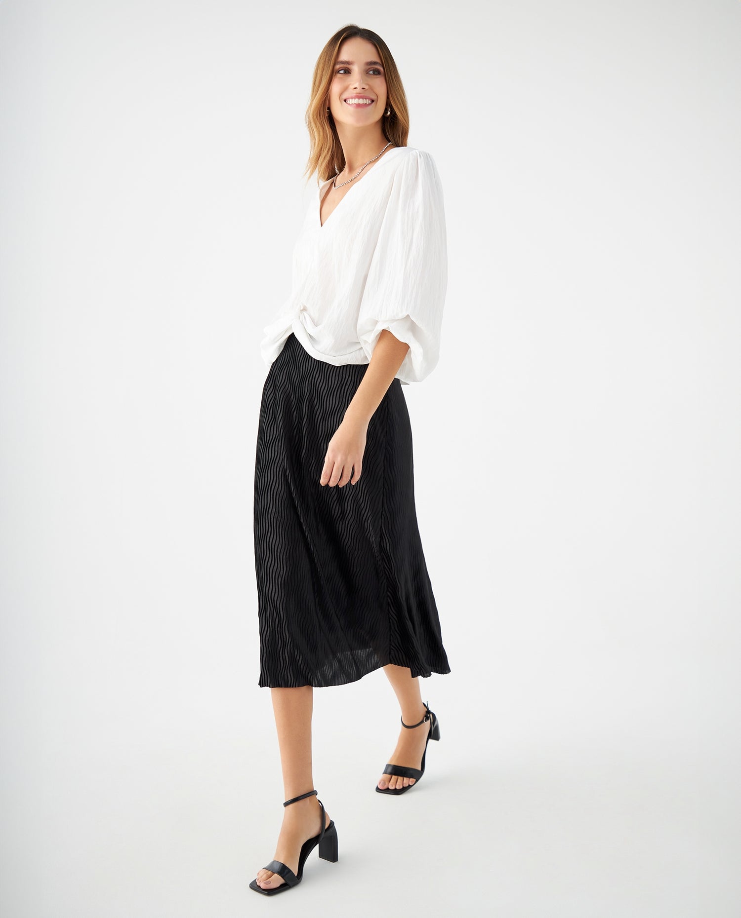 Falda plisada para mujer - Negro