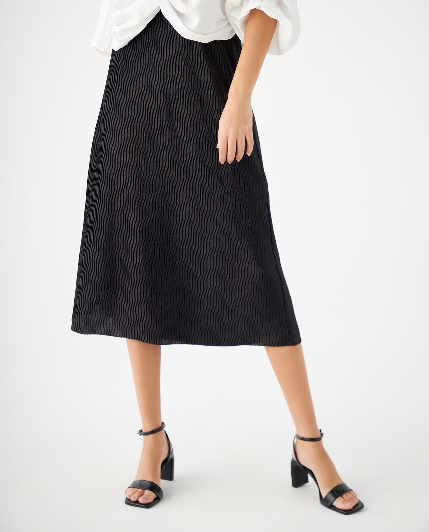 Falda plisada para mujer - Negro