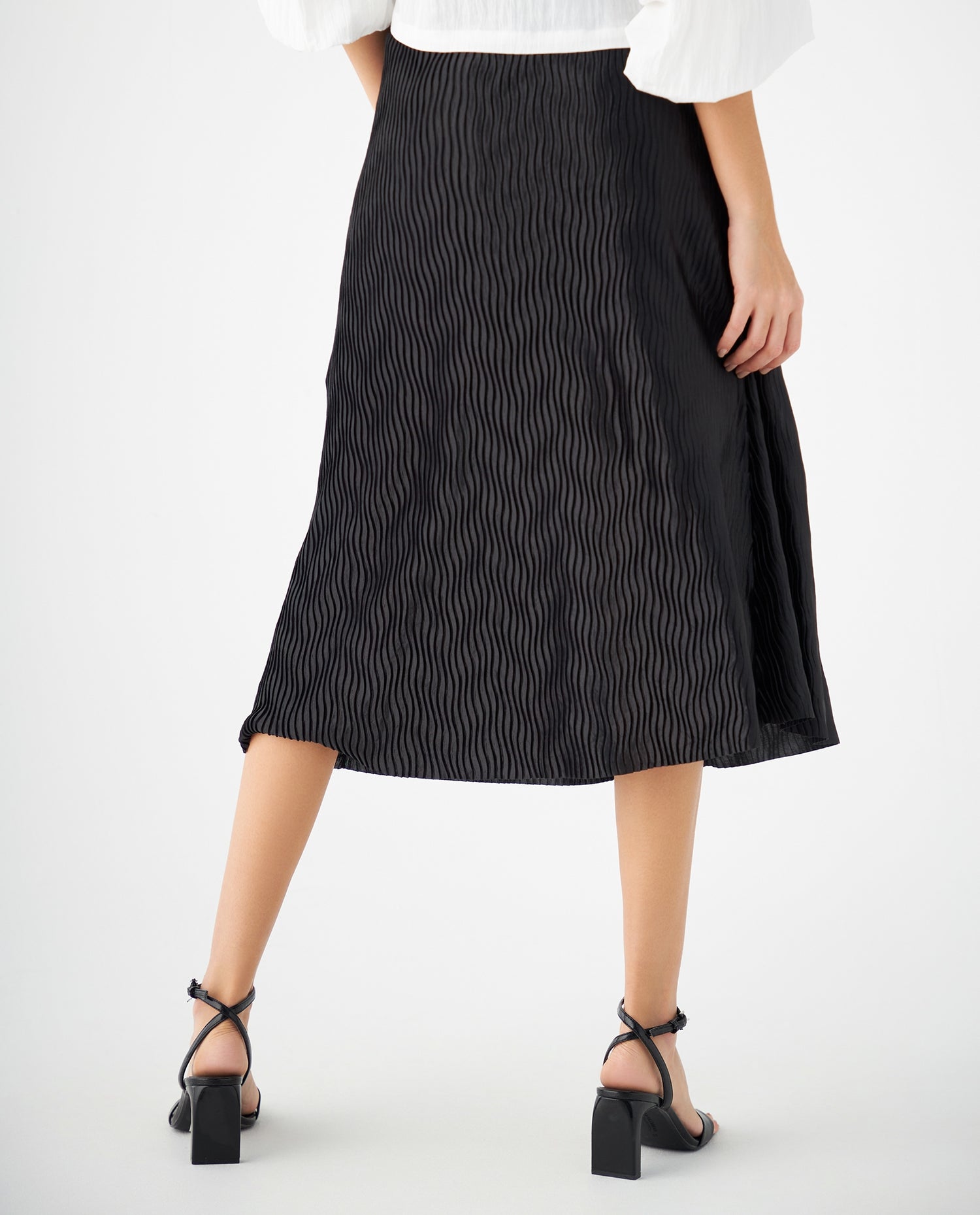 Falda plisada para mujer - Negro