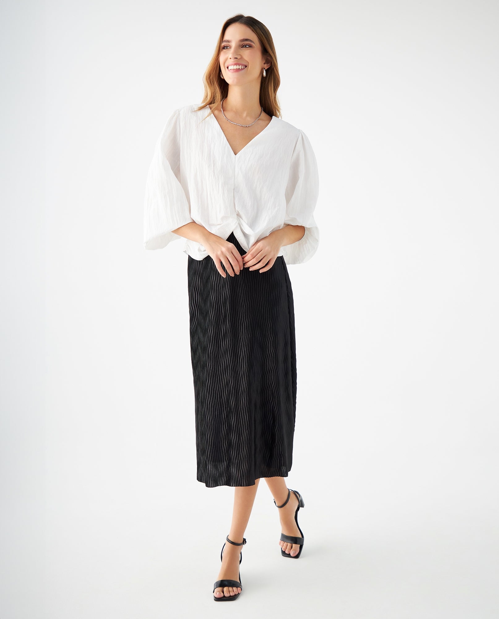 Falda plisada para mujer - Negro 34_449F001_NEG190303_6