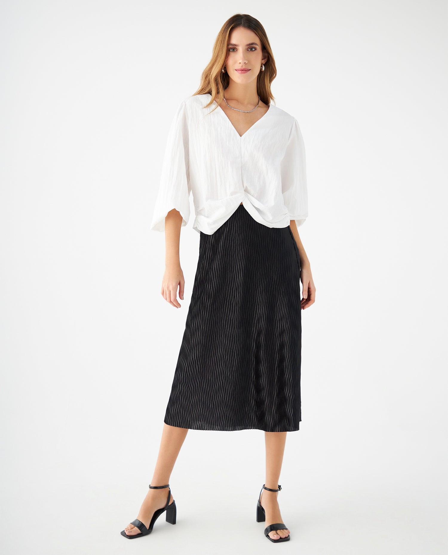 Falda plisada para mujer - Negro