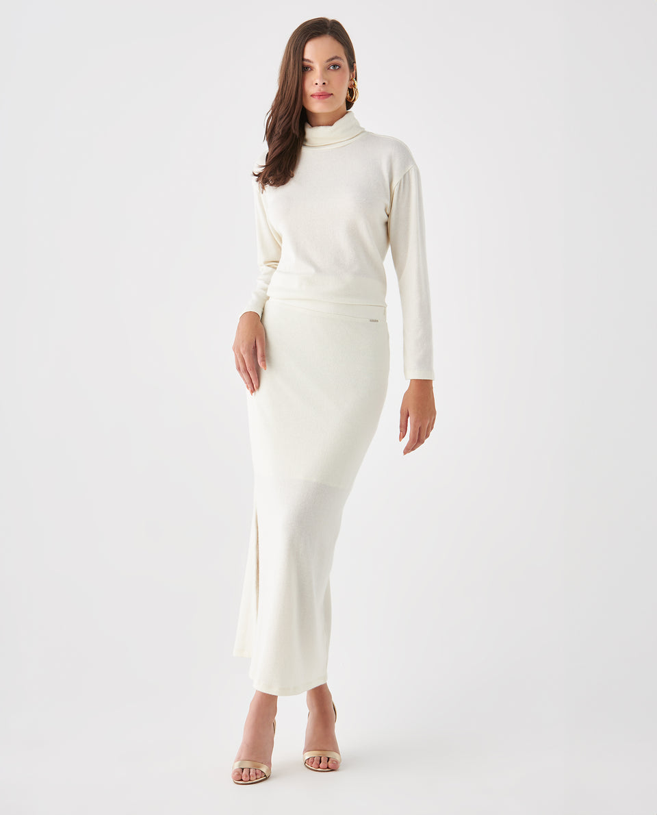 Falda de silueta ajustada para mujer - Crudo 34_449F007_CRU110602_6