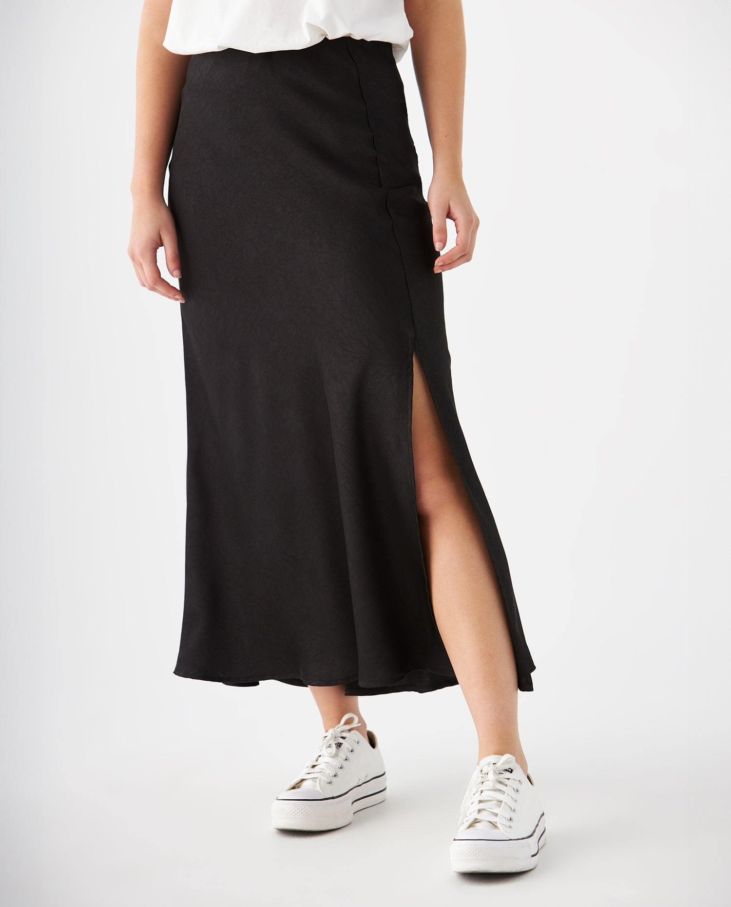 Falda de tela fluida para mujer - Negro