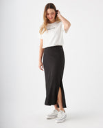 Falda de tela fluida para mujer - Negro