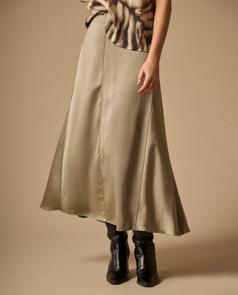 Falda Larga Gris con Acabado Satinado - Gris 34_449G001_GRI170205_3