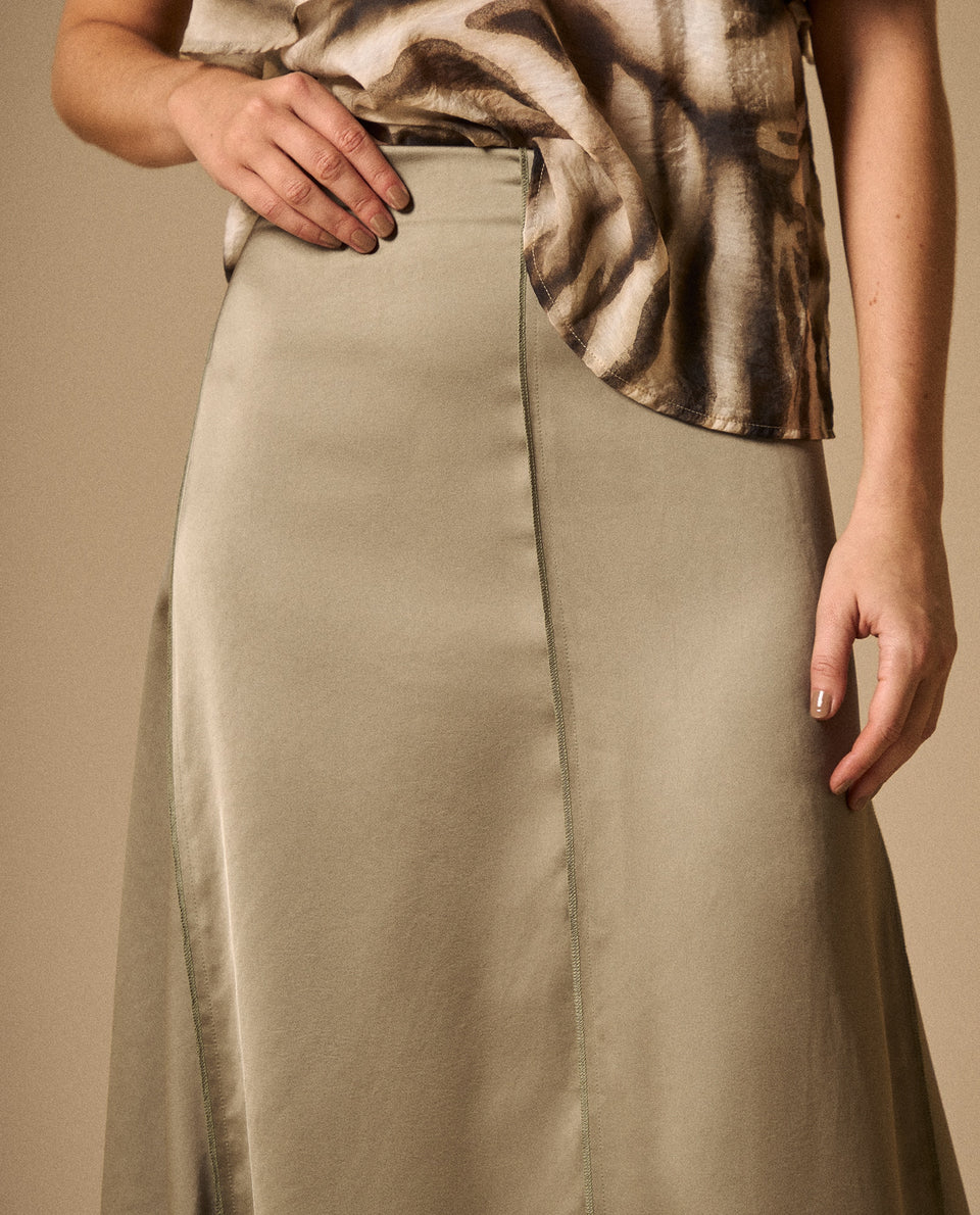 Falda Larga Gris con Acabado Satinado - Gris 34_449G001_GRI170205_4
