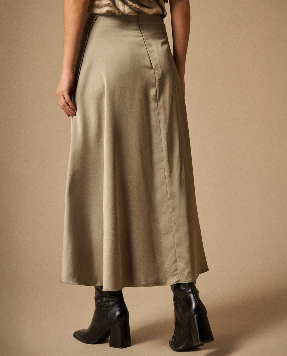 Falda Larga Gris con Acabado Satinado - Gris 34_449G001_GRI170205_5