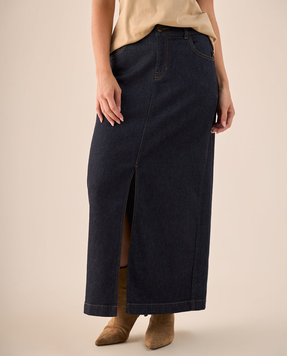 Falda Denim Larga Tiro Alto - Azul 34_449G003_AZU193924_3