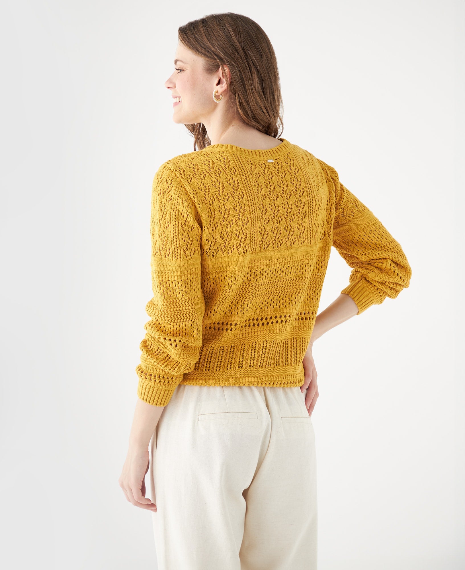 Buzo tejido cuello redondo para mujer - Amarillo 34_461F101_AMA171047_4