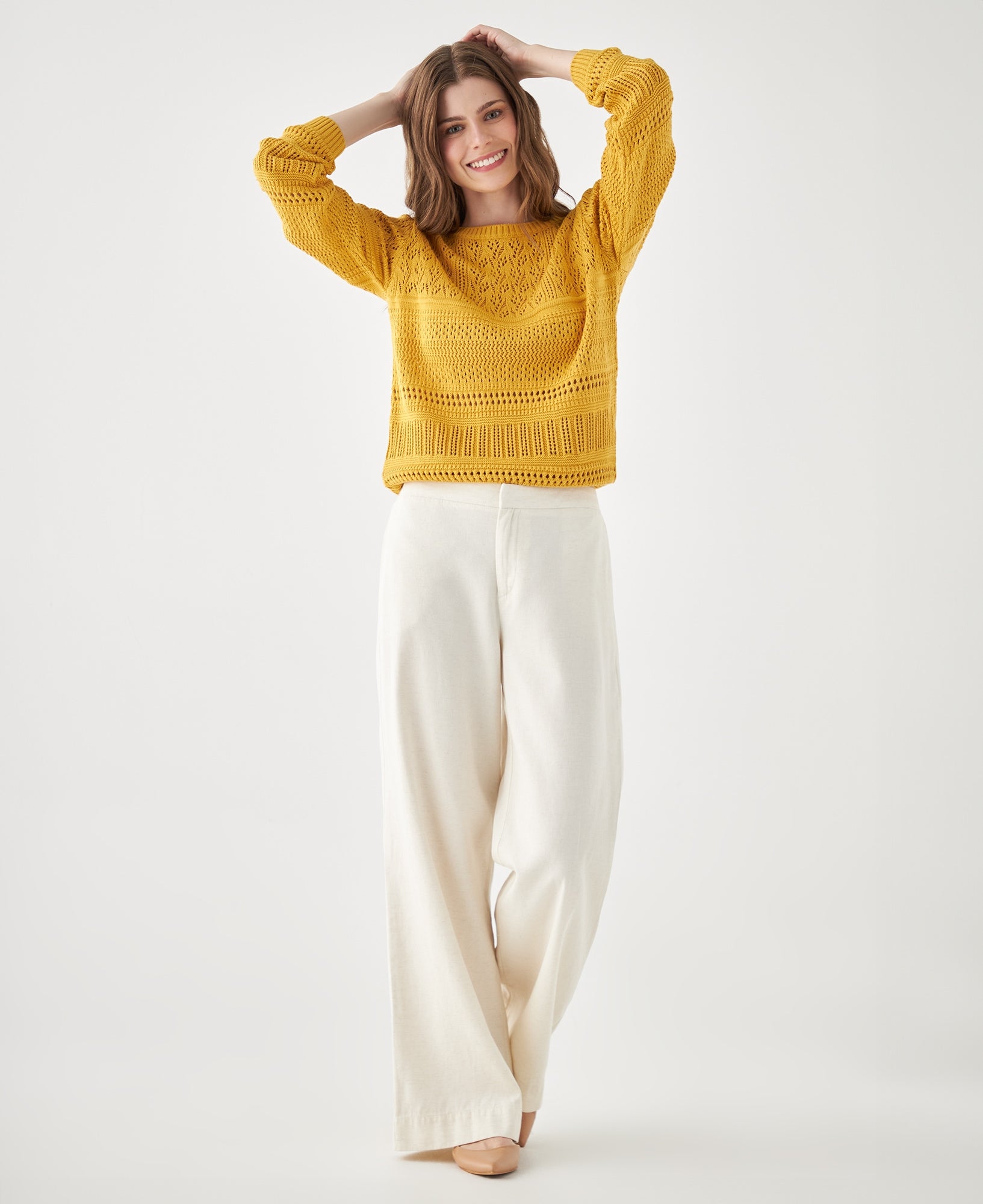 Buzo tejido cuello redondo para mujer - Amarillo 34_461F101_AMA171047_5