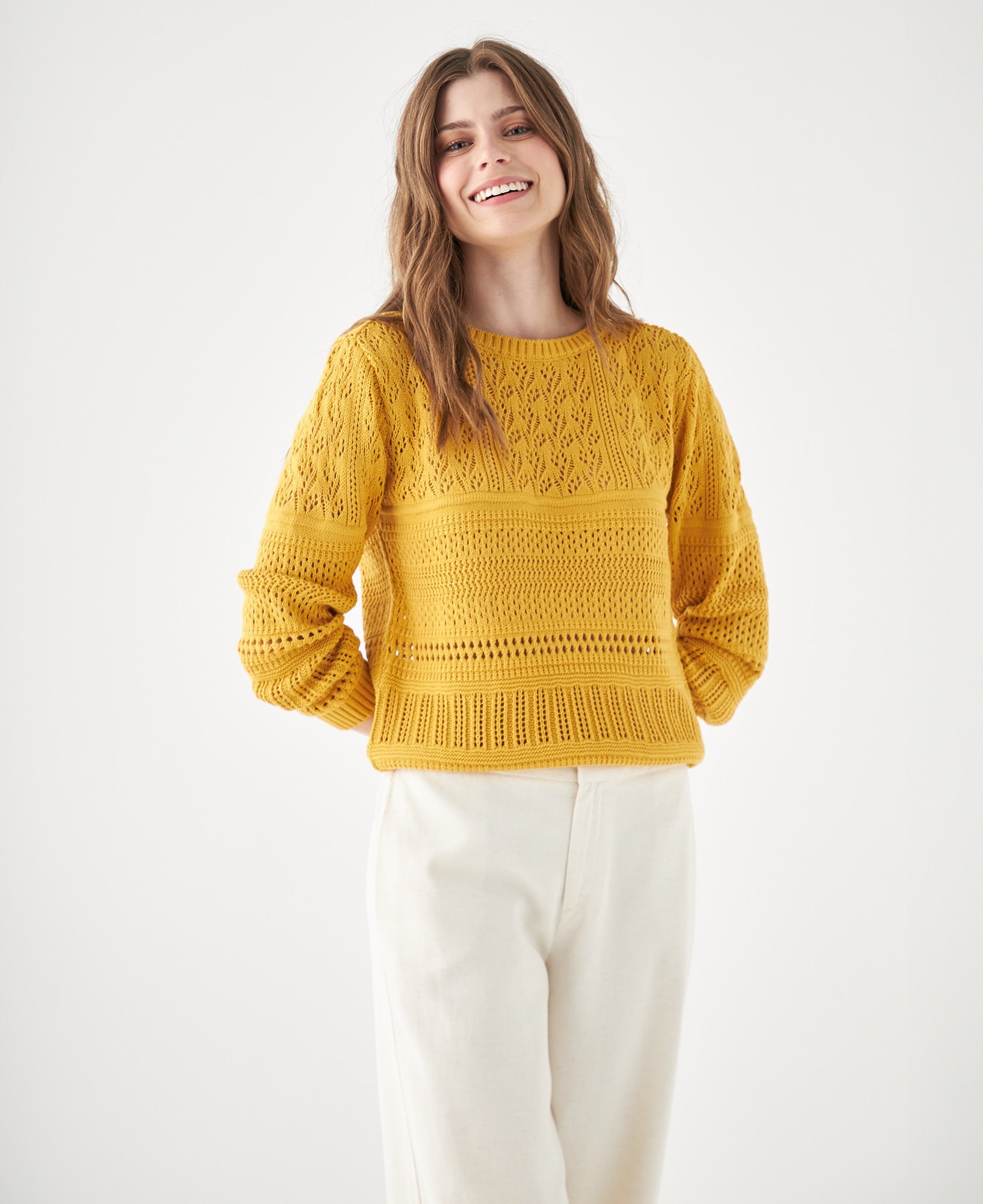 Buzo tejido cuello redondo para mujer - Amarillo 34_461F101_AMA171047_6