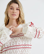 Suéter con bolero en hombros para mujer - Crudo