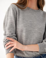 Buzo tejido de diseño cerrado para mujer - Gris