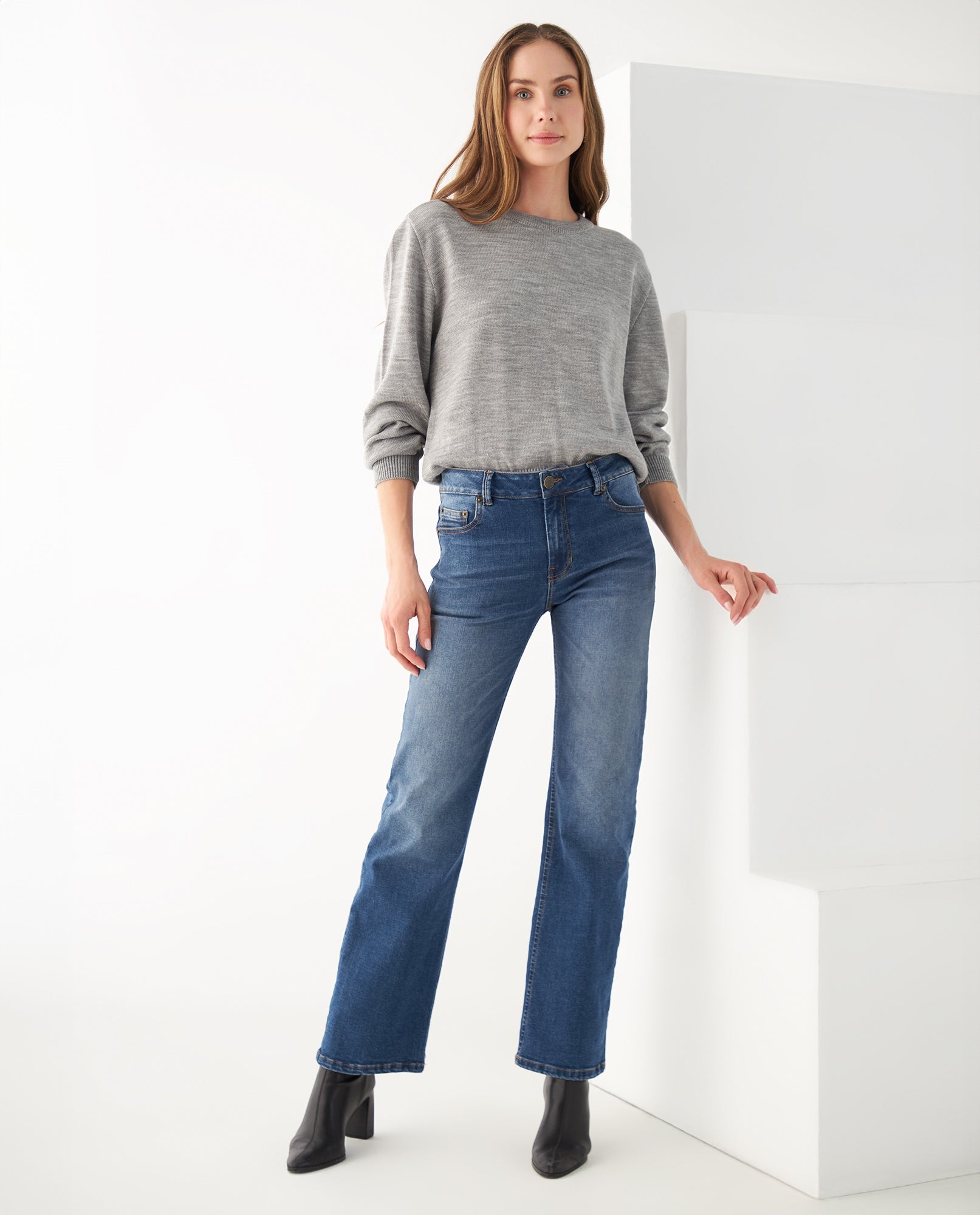 Buzo tejido de diseño cerrado para mujer - Gris 34_462F102_GRI140000_5