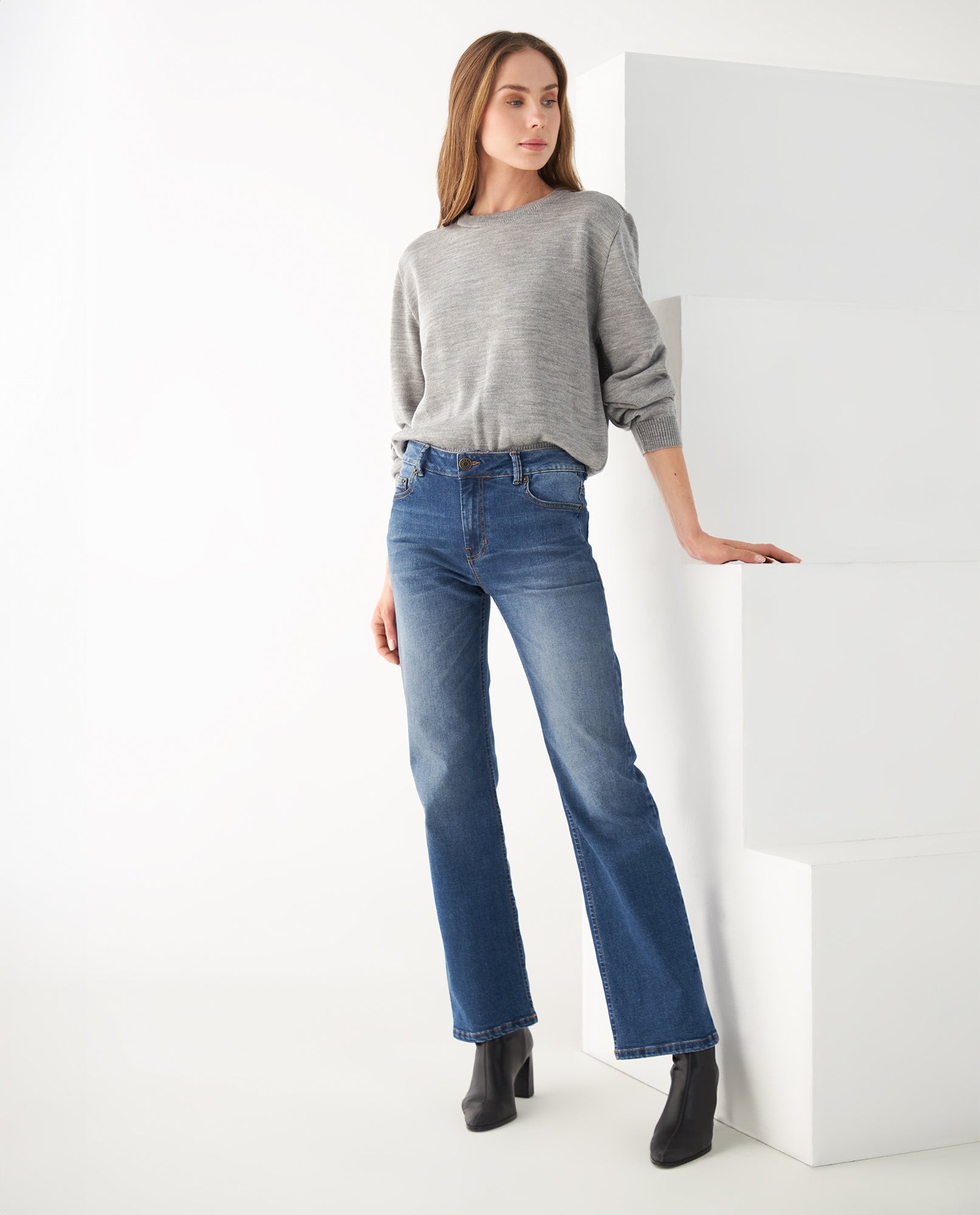 Buzo tejido de diseño cerrado para mujer - Gris 34_462F102_GRI140000_6