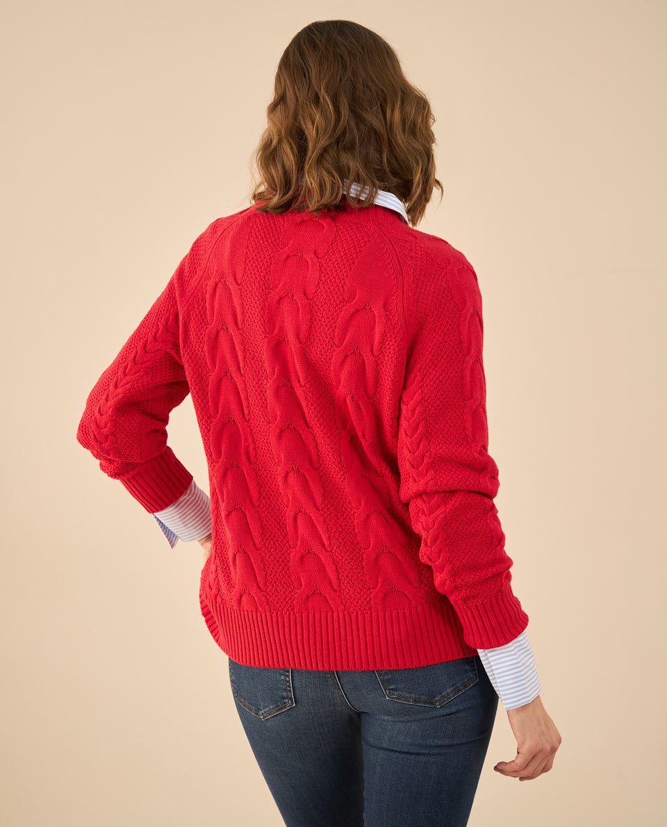 Buzo tejido de diseño cerrado para mujer - Rojo 34_462G200_ROJ171537_4