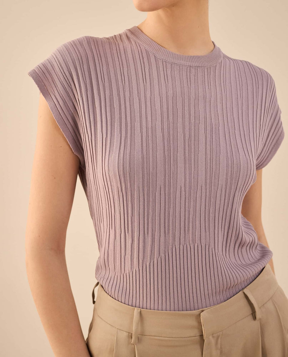 Camisa tejida de diseño cerrado - Morado 34_462G203_MOR163812_3