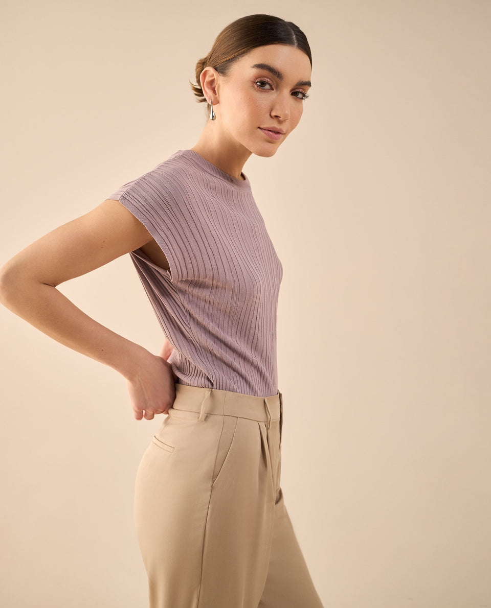 Camisa tejida de diseño cerrado - Morado 34_462G203_MOR163812_5