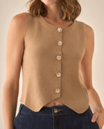Camisa tejida tipo chaleco para mujer - Café 34_462G205_CAF171230_3