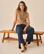 Camisa tejida tipo chaleco para mujer - Café 34_462G205_CAF171230_5
