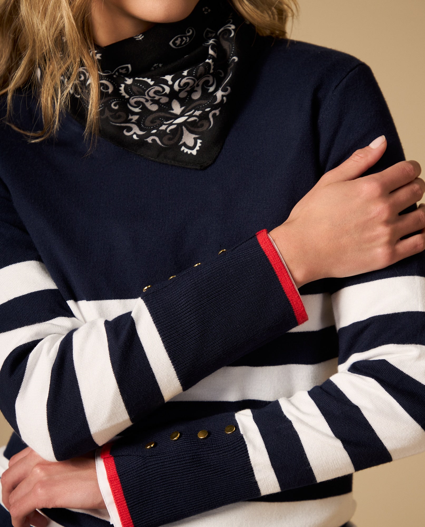 Suéter tejido estilo cardigan con hombro caído - Azul 34_462H200_AZU175126_0