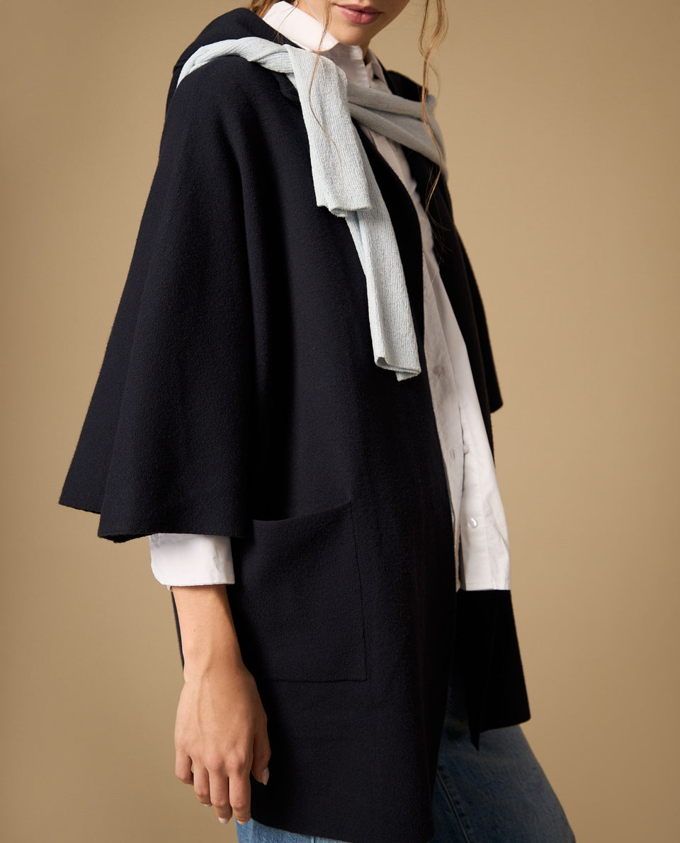 Capa tejida con cuello tipo ojal silueta cardigan - Azul 34_462H206_AZU193923_3