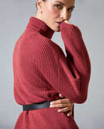 Suéter tejido cuello alto - Rojo
