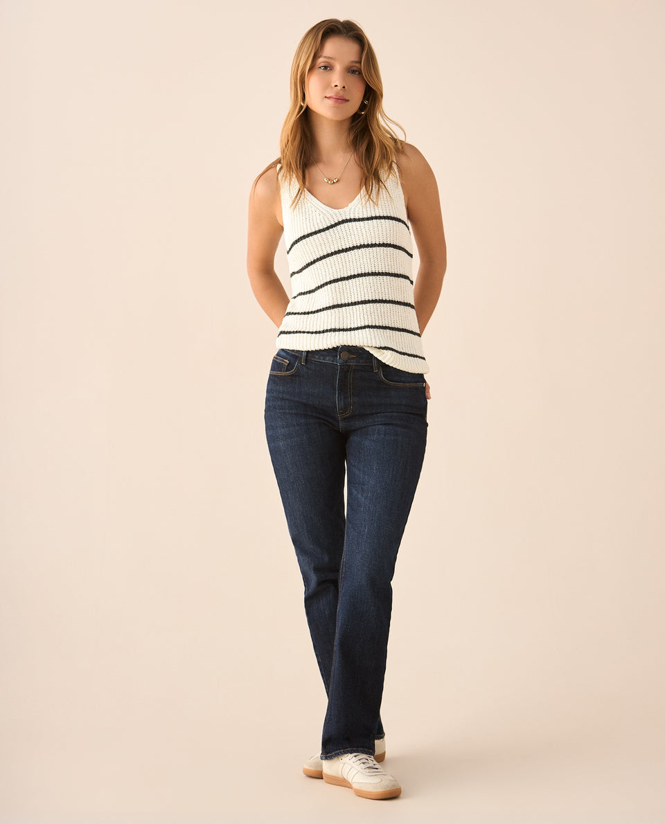 Camisa tejida con escote en V para mujer - Crudo 34_469F207_CRU111001_5
