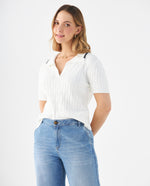 Sueter tipo polo para mujer - Crudo