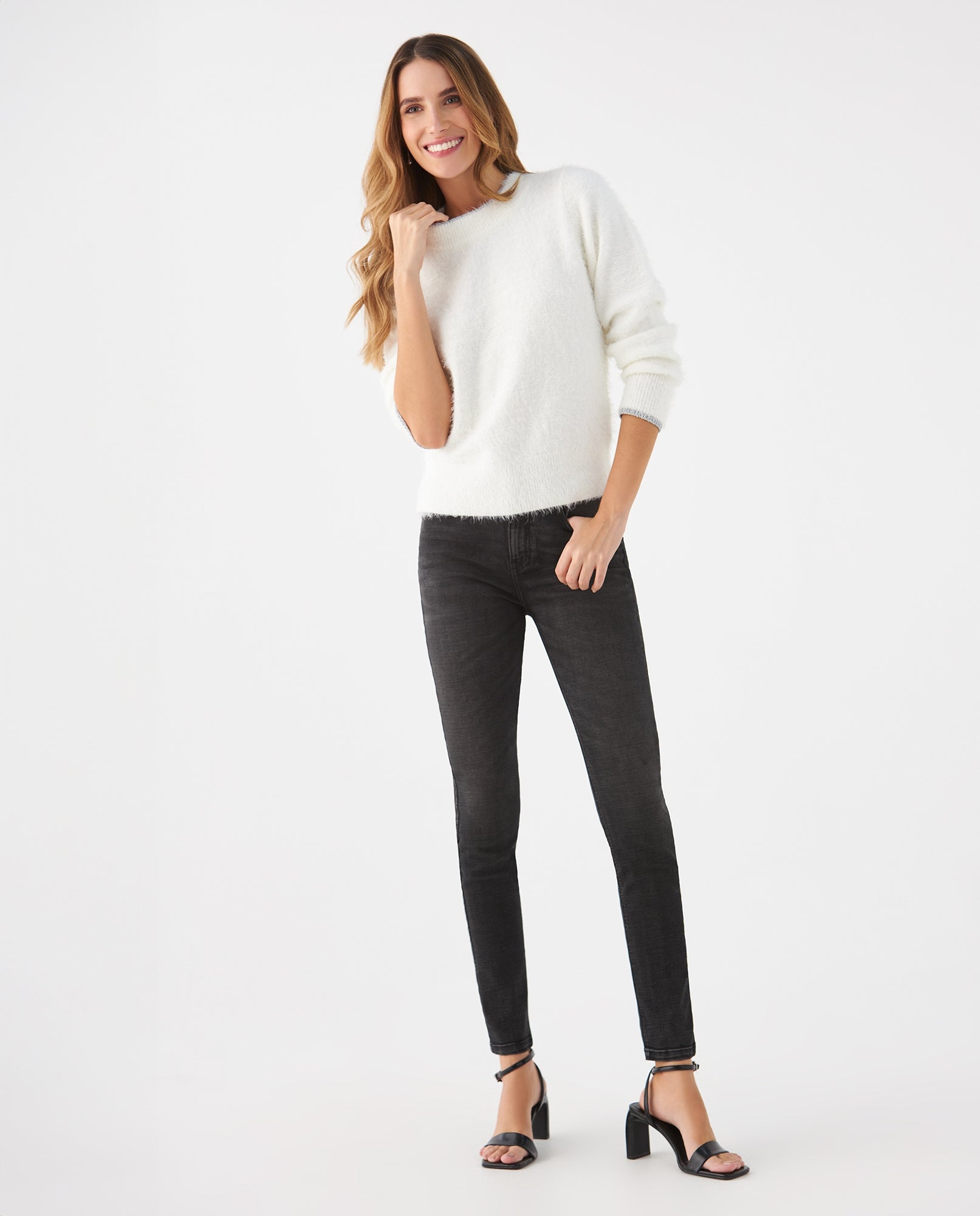 Buzo tejido de diseño cerrado para mujer - Crudo 34_469F213_CRU110604_5
