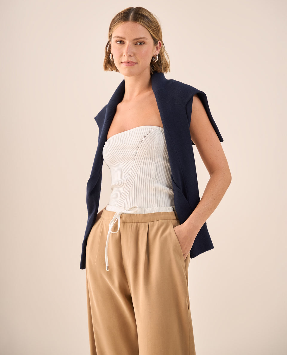 Top Strapless Acanalado con Detalle Diagonal - Blanco 34_469G206_BLA120601_6