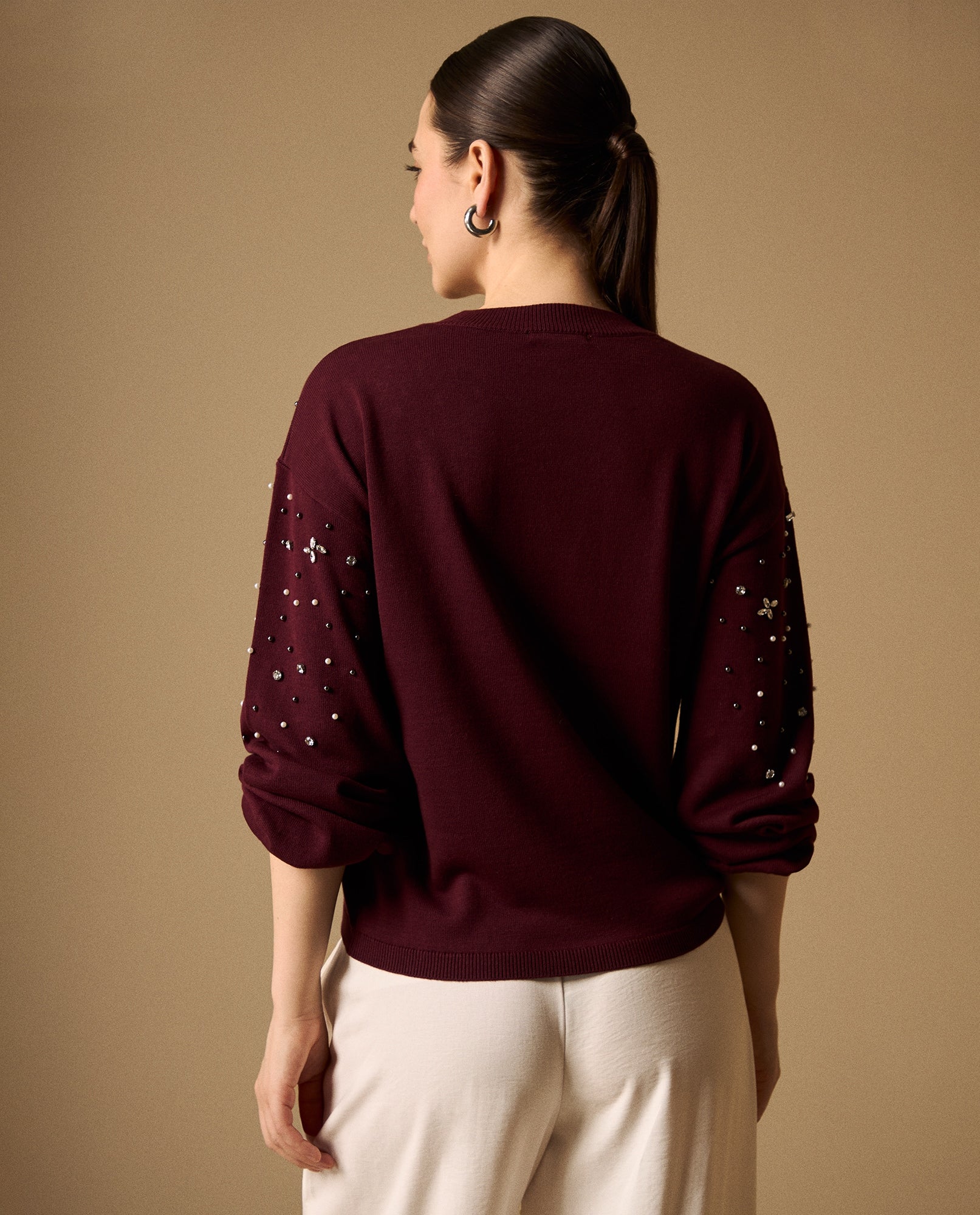 Suéter Morado con Aplicaciones Brillantes - Morado 34_469G223_MOR191619_5