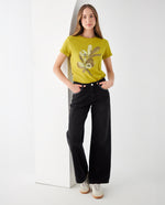Jean con apliques brillantes para mujer - Negro